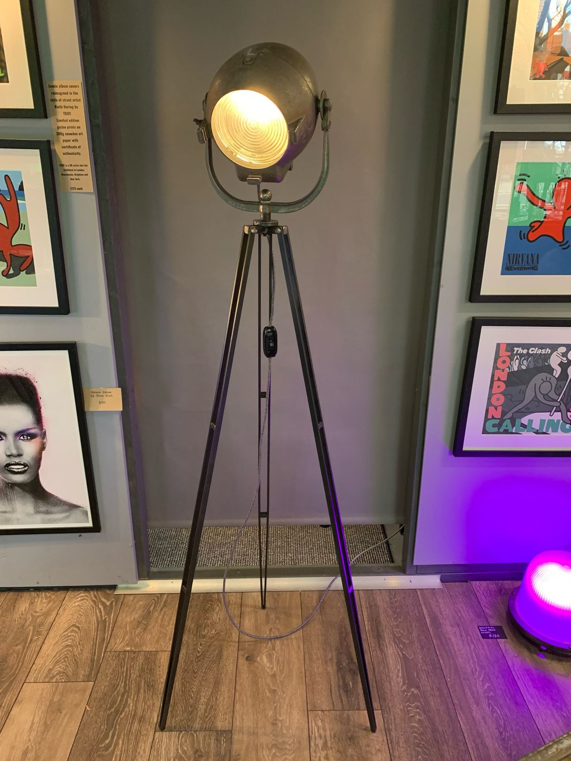 Strand Patt 123 Stage Light On Industrial Stand.