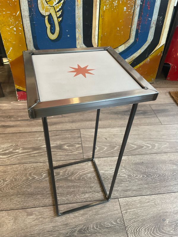 Steel Side Table With Tile Insert