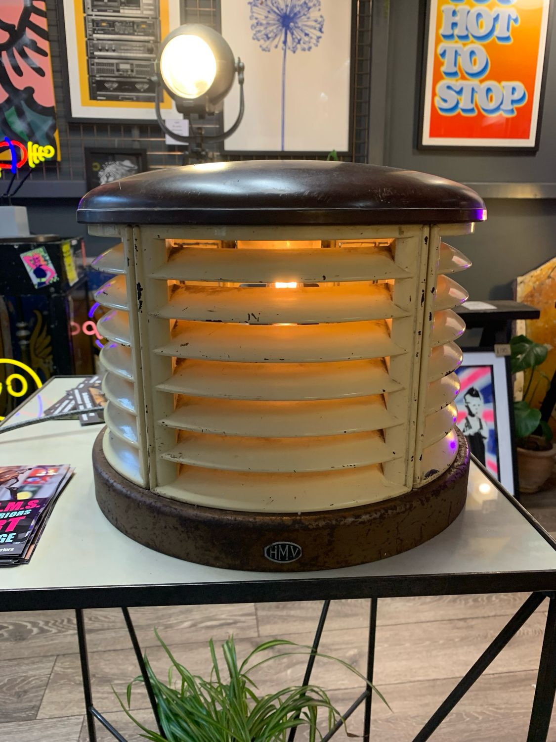Vintage HMV Fan Heater Converted To Lamp