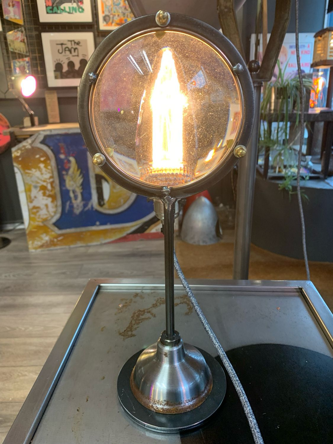 Reclaimed Lens Lamp