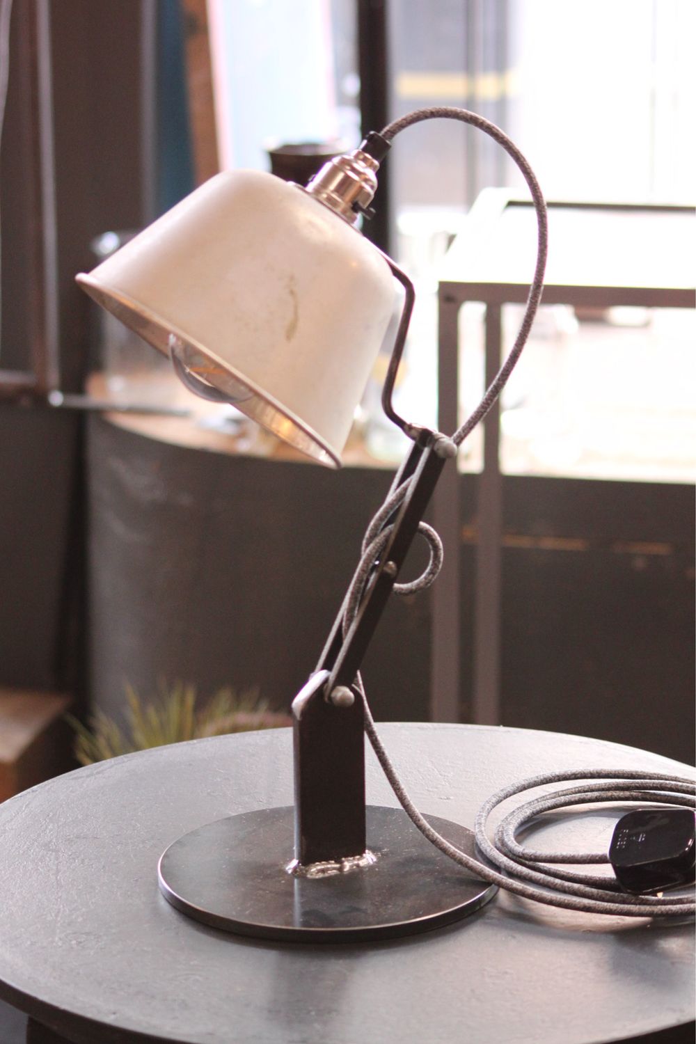 Industrial Desk Lamp With Vintage Aluminium Shade