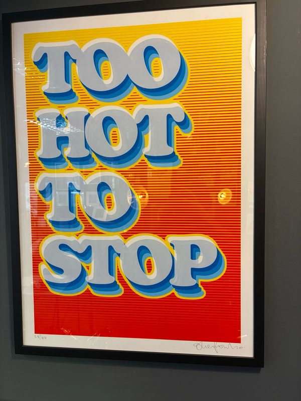Too Hot To Stop Screen Print By Oli Fowler