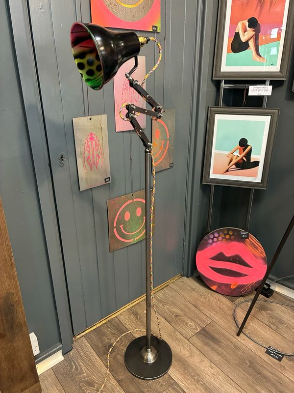 Floor Standing Articulated Lamp (black/graffiti)