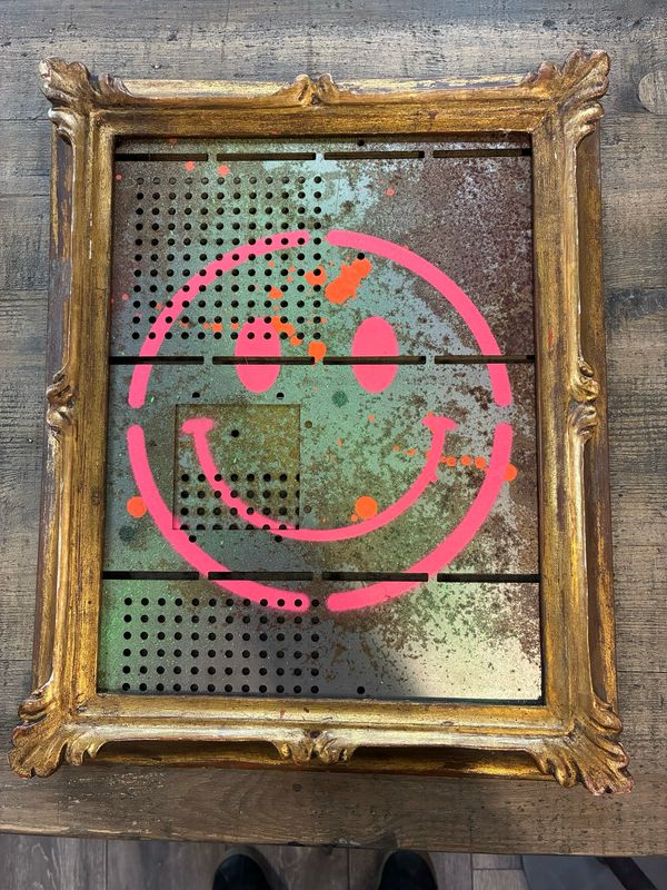 Smiley Art In Vintage Frame