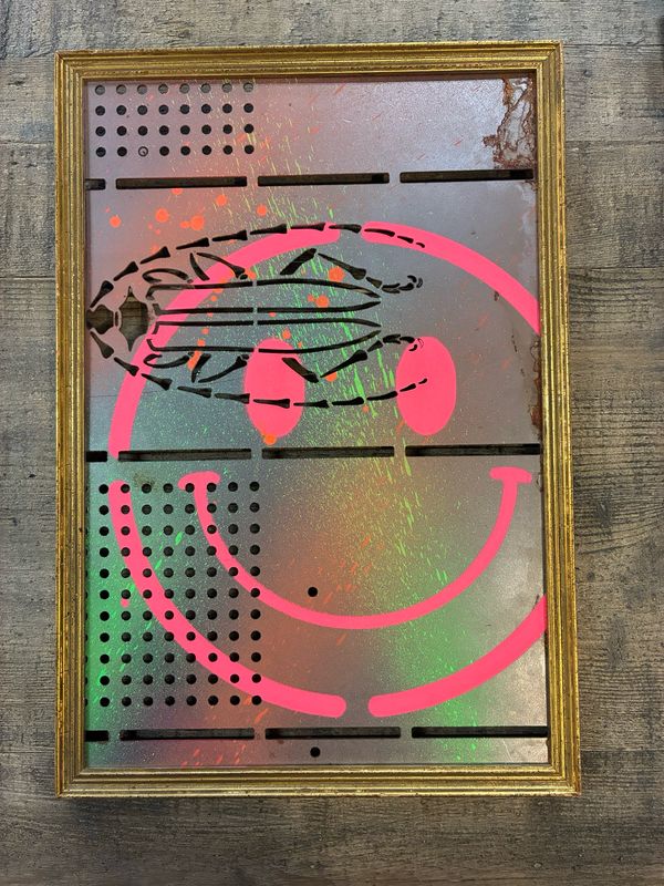 Smiley Art In Vintage Frame