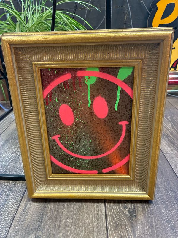 Smiley Art In Vintage Frame