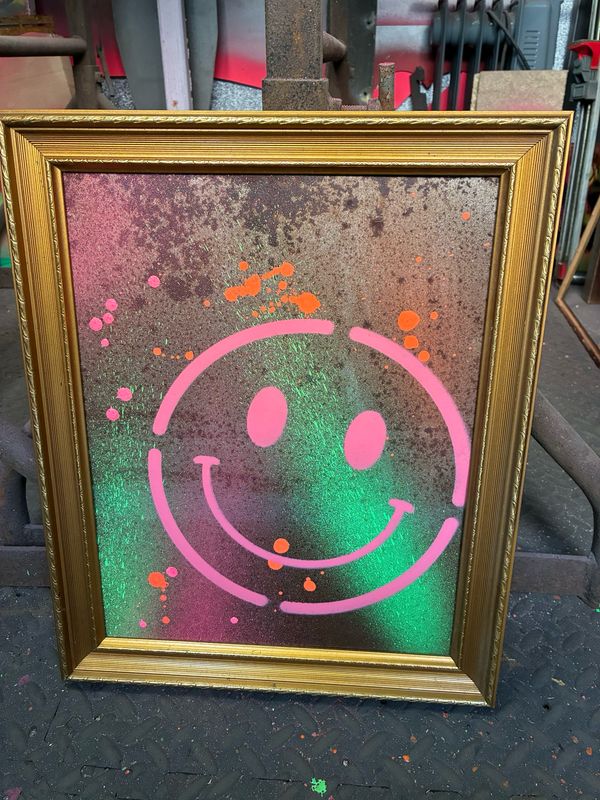 Smiley Art In Vintage Frame