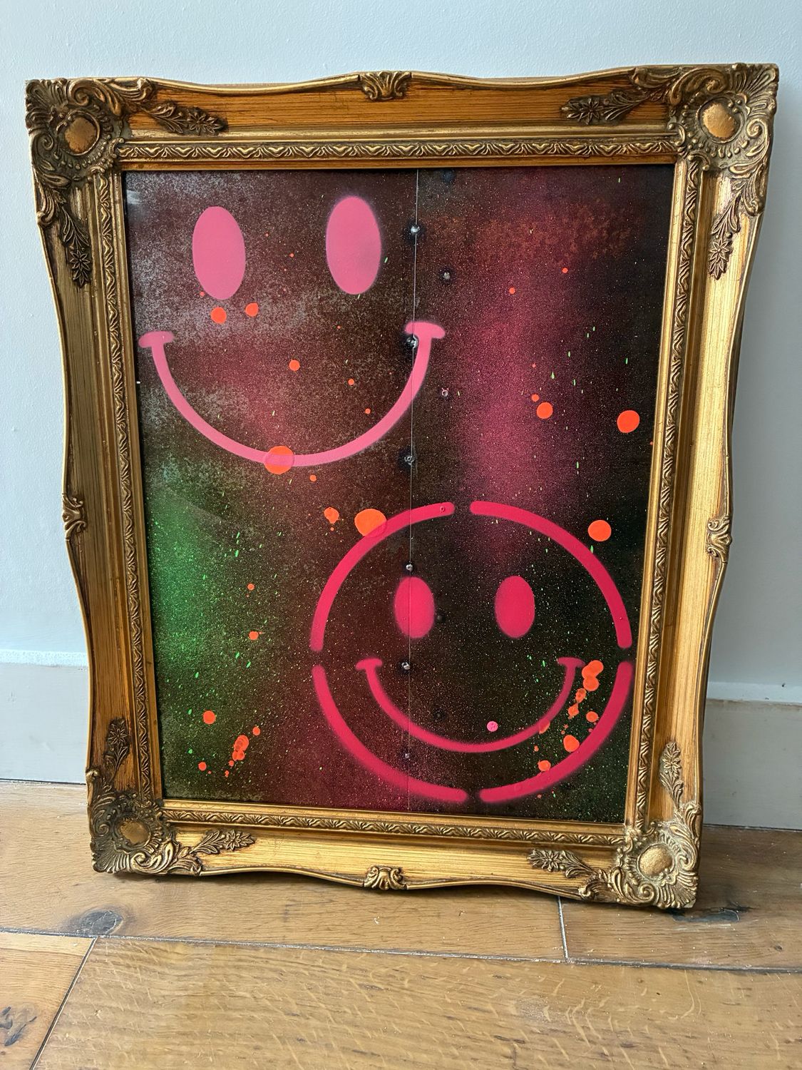 Smiley Art In Vintage Frame