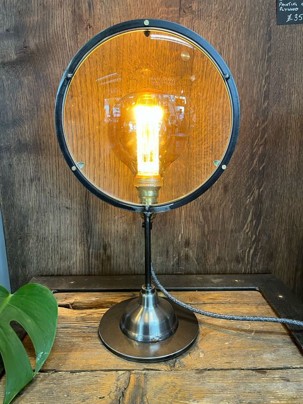 Reclaimed Lens Lamp (large Lens)