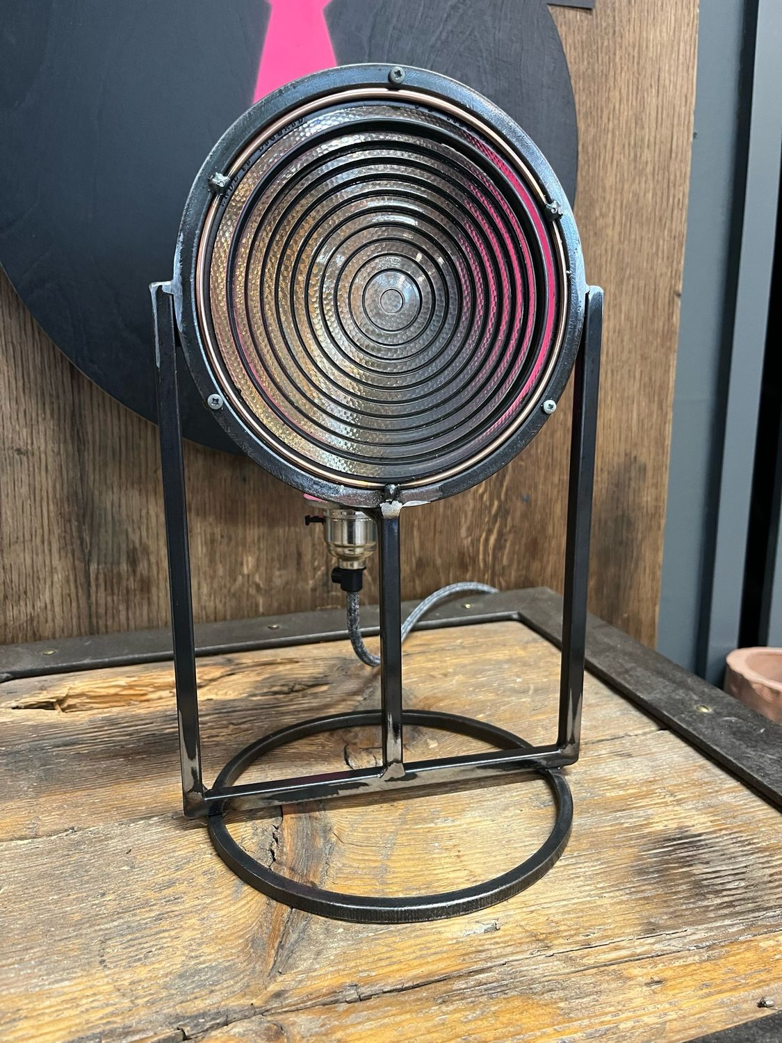 Vintage Fresnel Lens Lamp