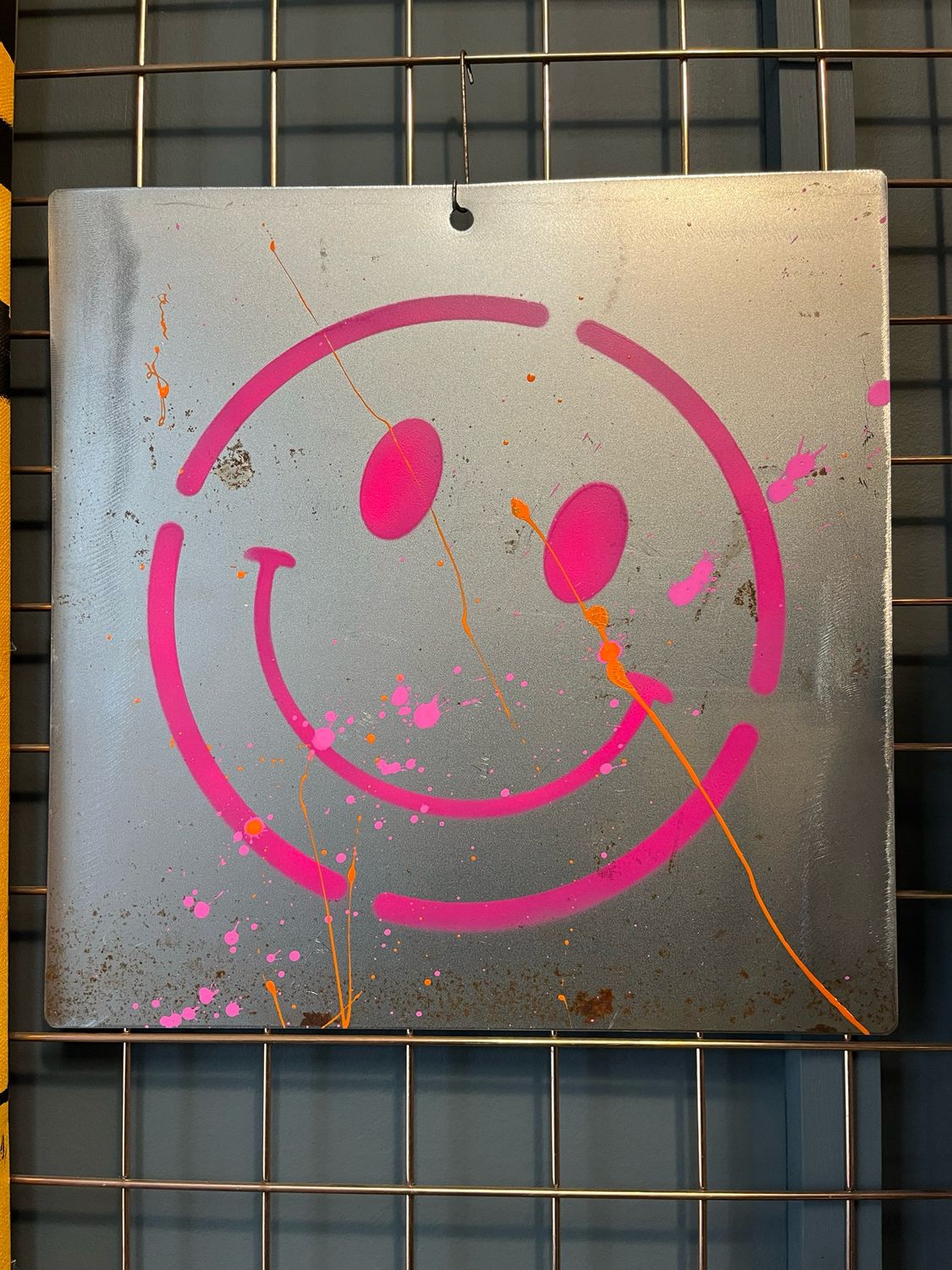 Smiley Art On Reclaimed Steel