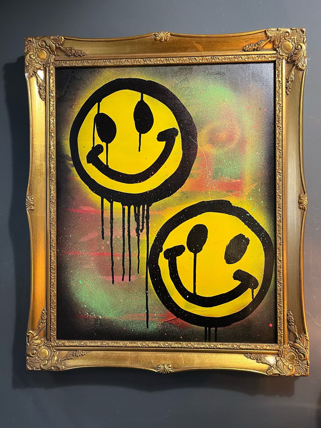 Smiley Graffiti In Vintage Frame