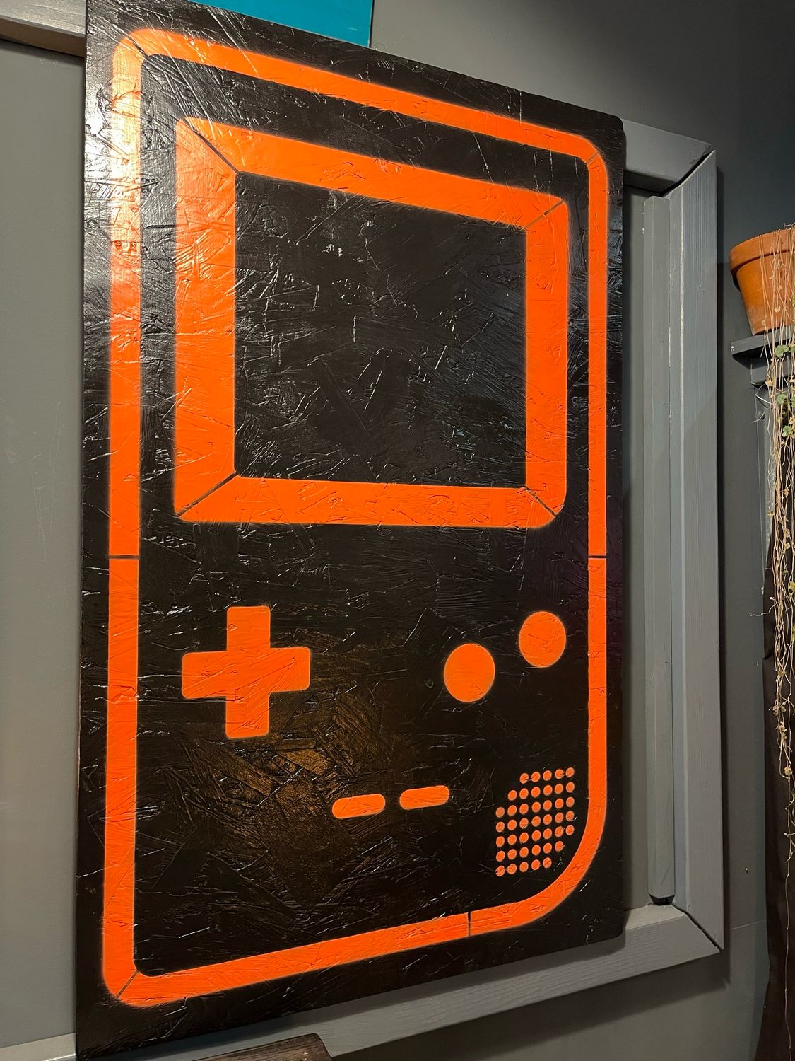 Large Gameboy Painted On Osb Board