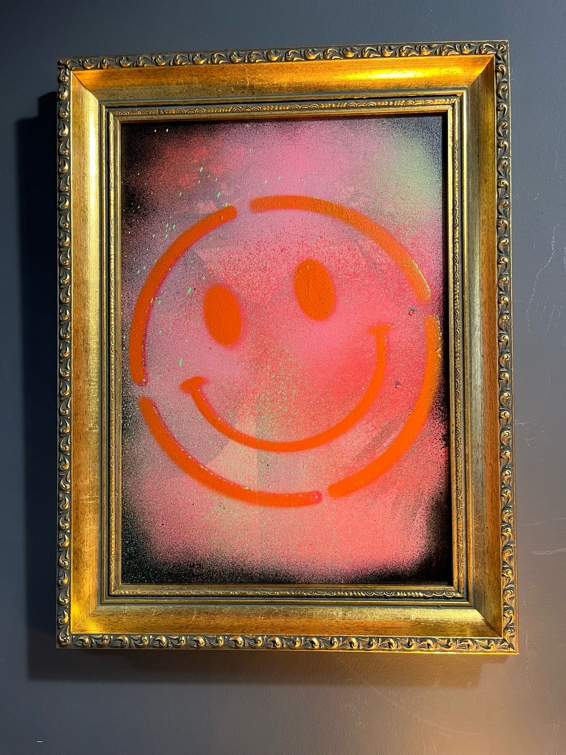 Smiley Art In Vintage Frame