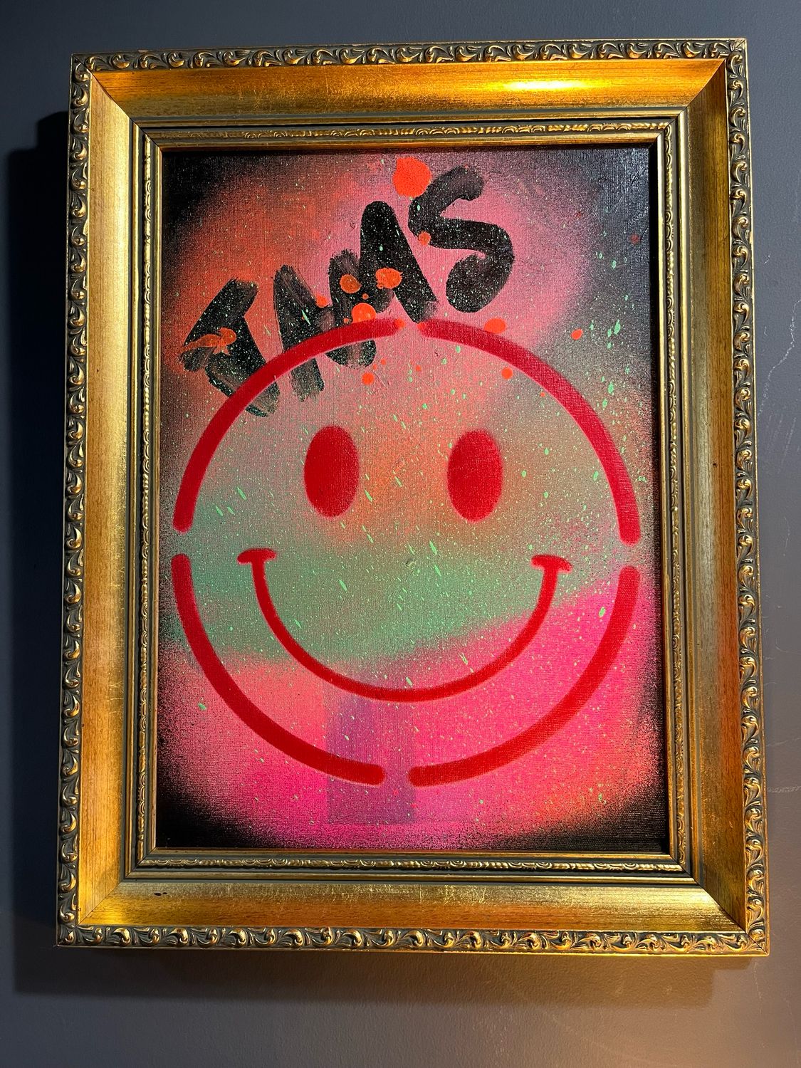 Smiley Art In Vintage Frame