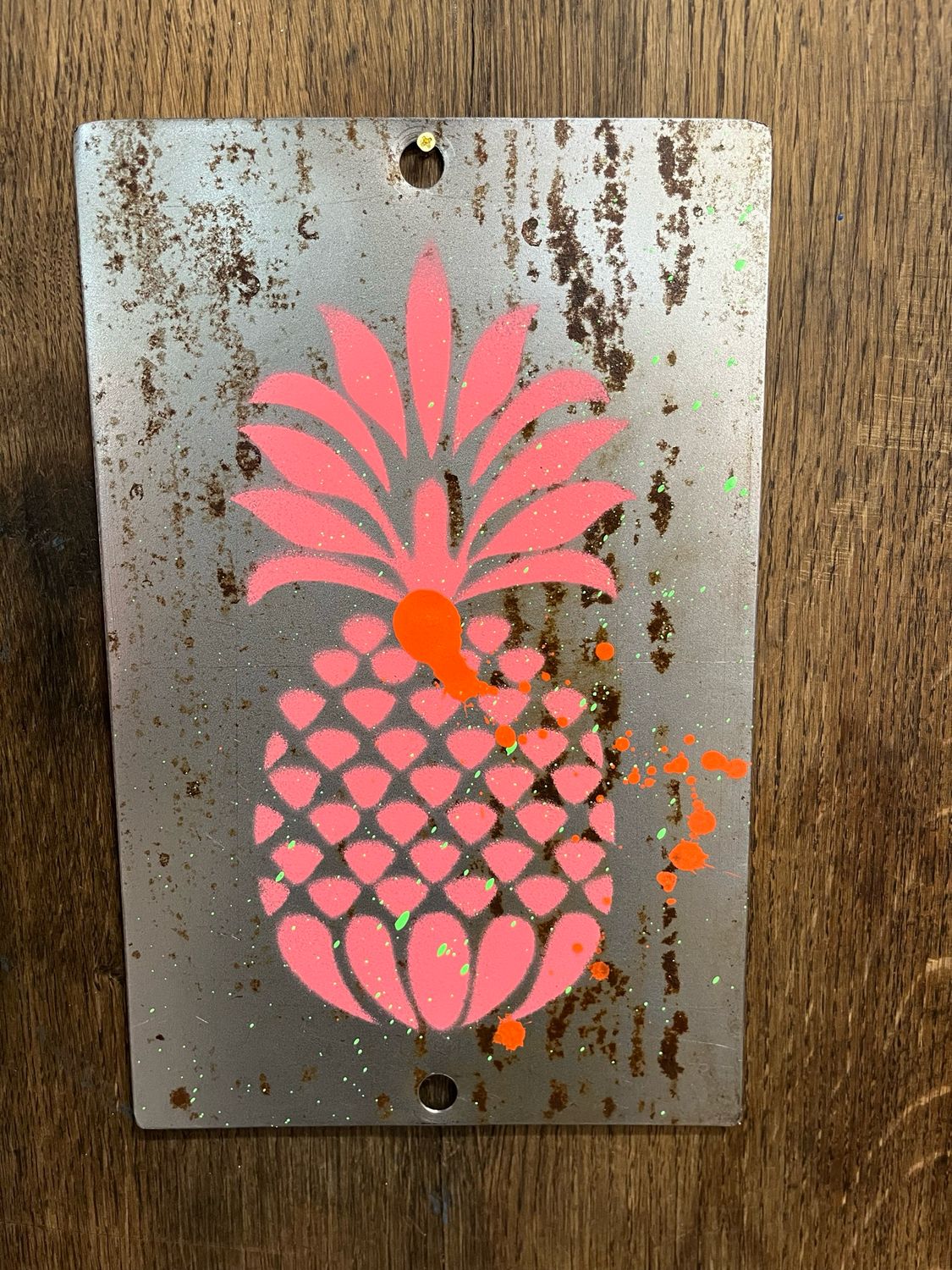 Pineapple On Steel Upside Down Or Not (pink)