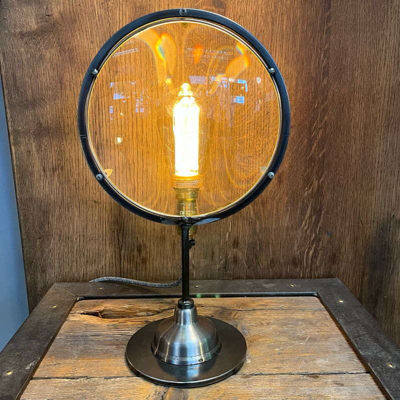 Reclaimed Lens Lamp (large Lens)