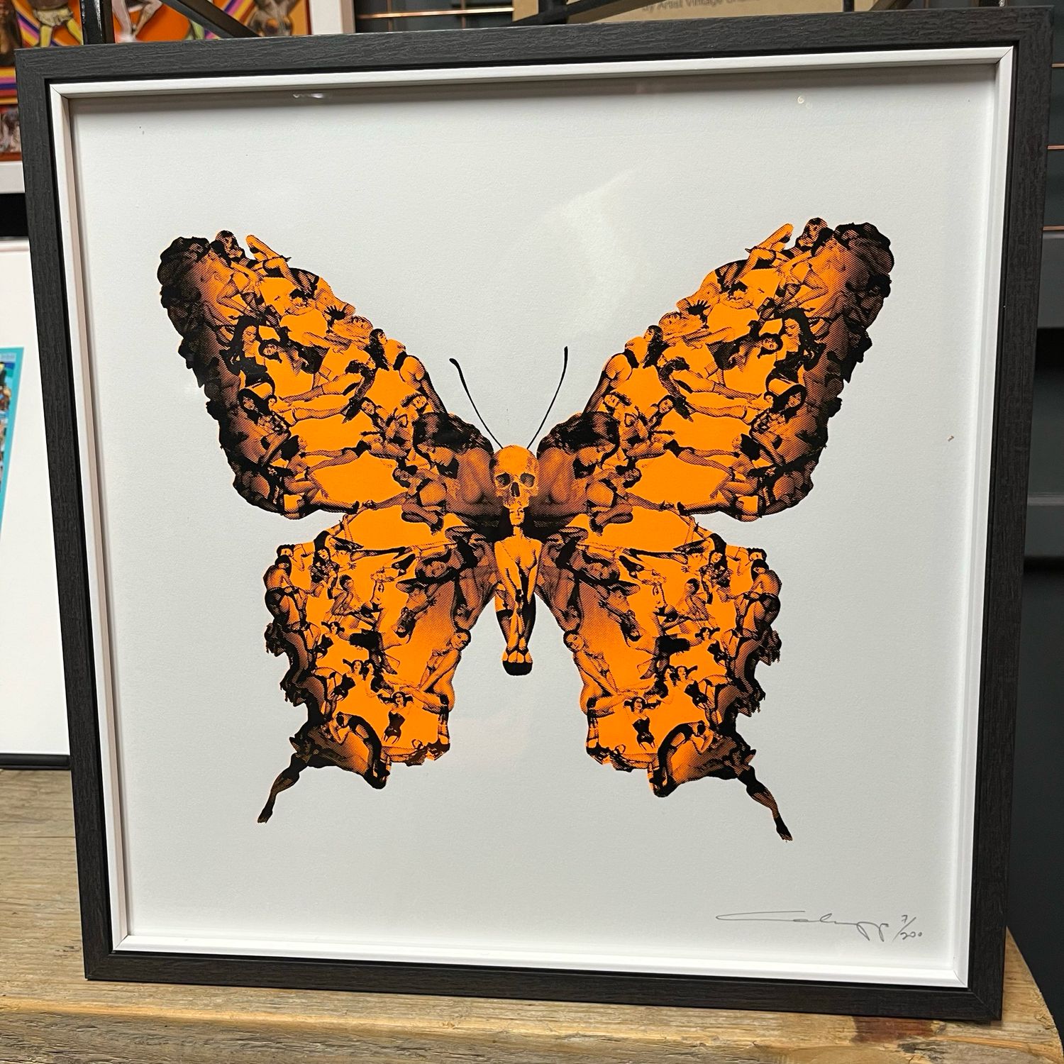 Neon Orange Liberty Mini Print By Cassandra Yap, Framed