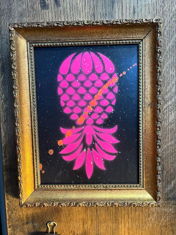 Pineapple In Vintage Frame, Can Be Upside Down Or Not.