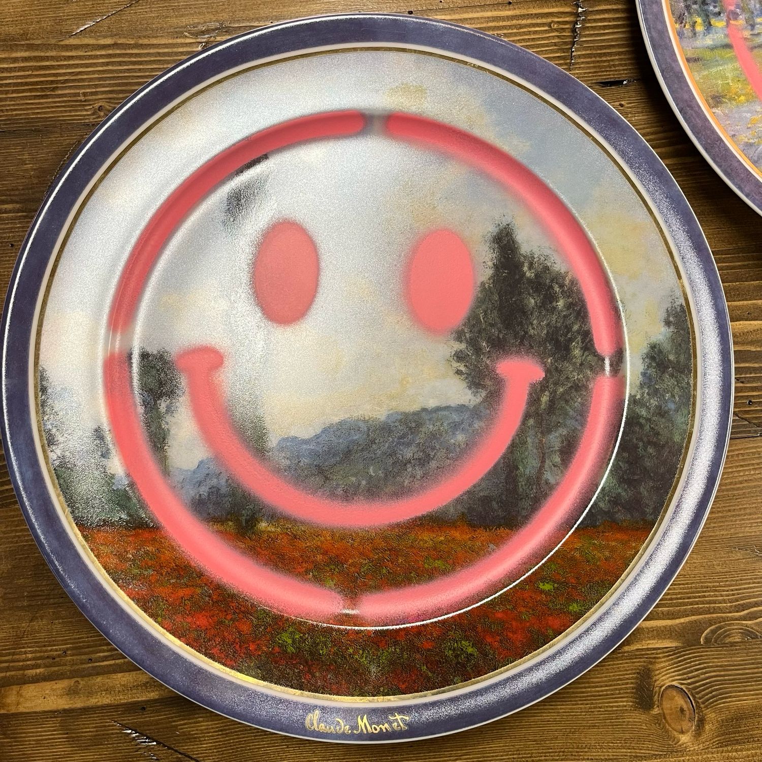 Vandalised Claude Monet Decorative Plate