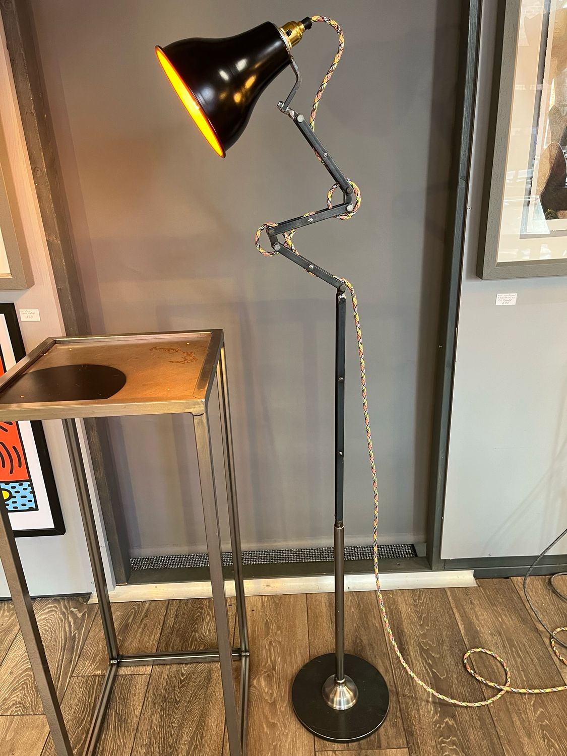 Floor Standing Articulated Lamp (Black/Orange)