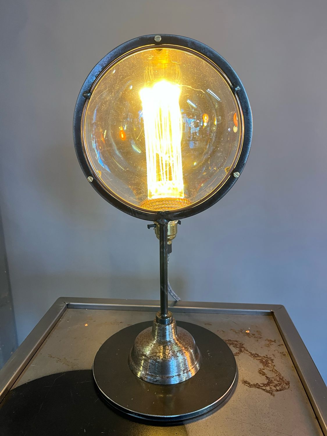 Reclaimed Lens Lamp (medium Lens)