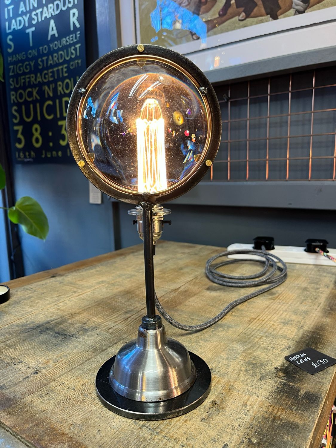 Reclaimed Lens Lamp