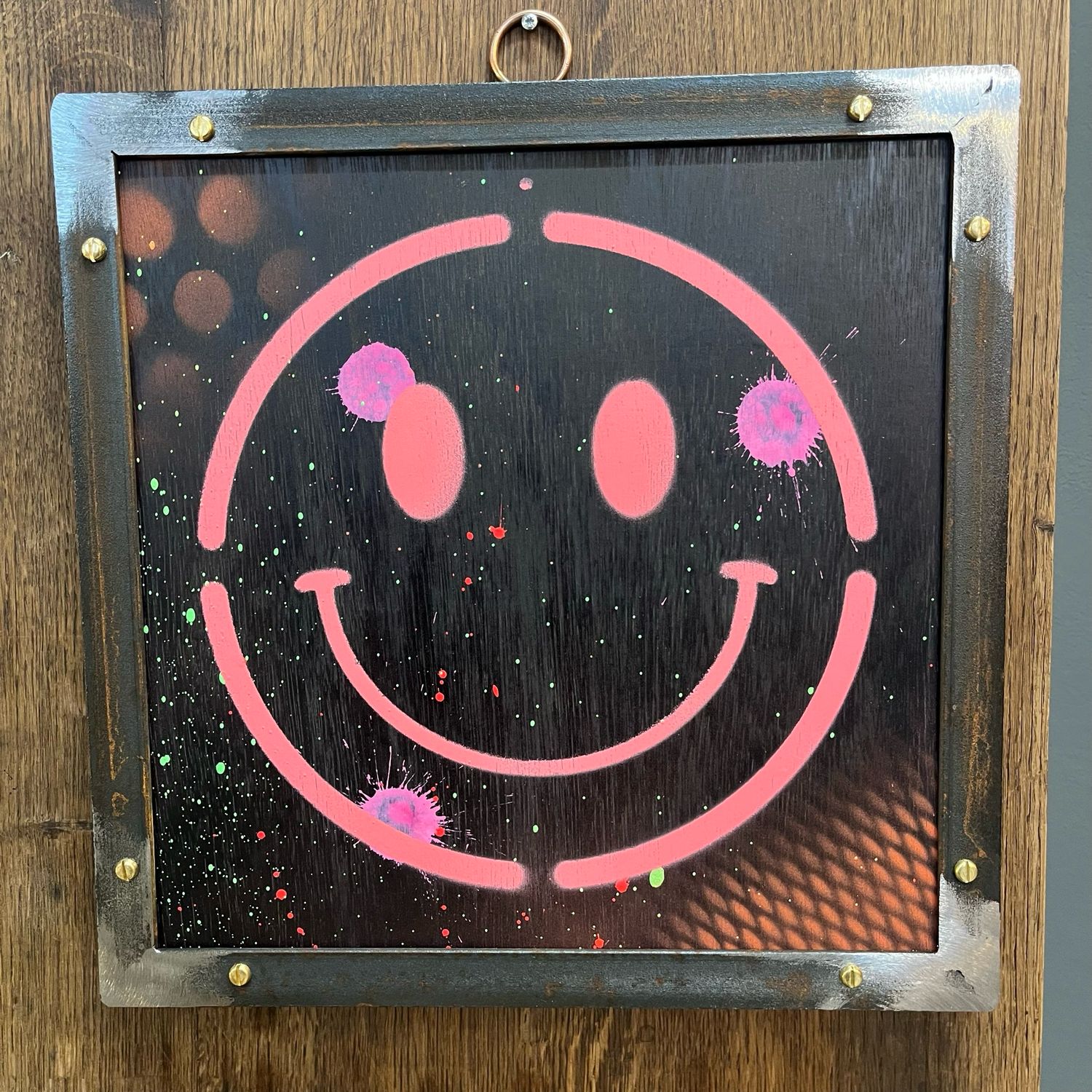 Smiley Art In Steel Frame