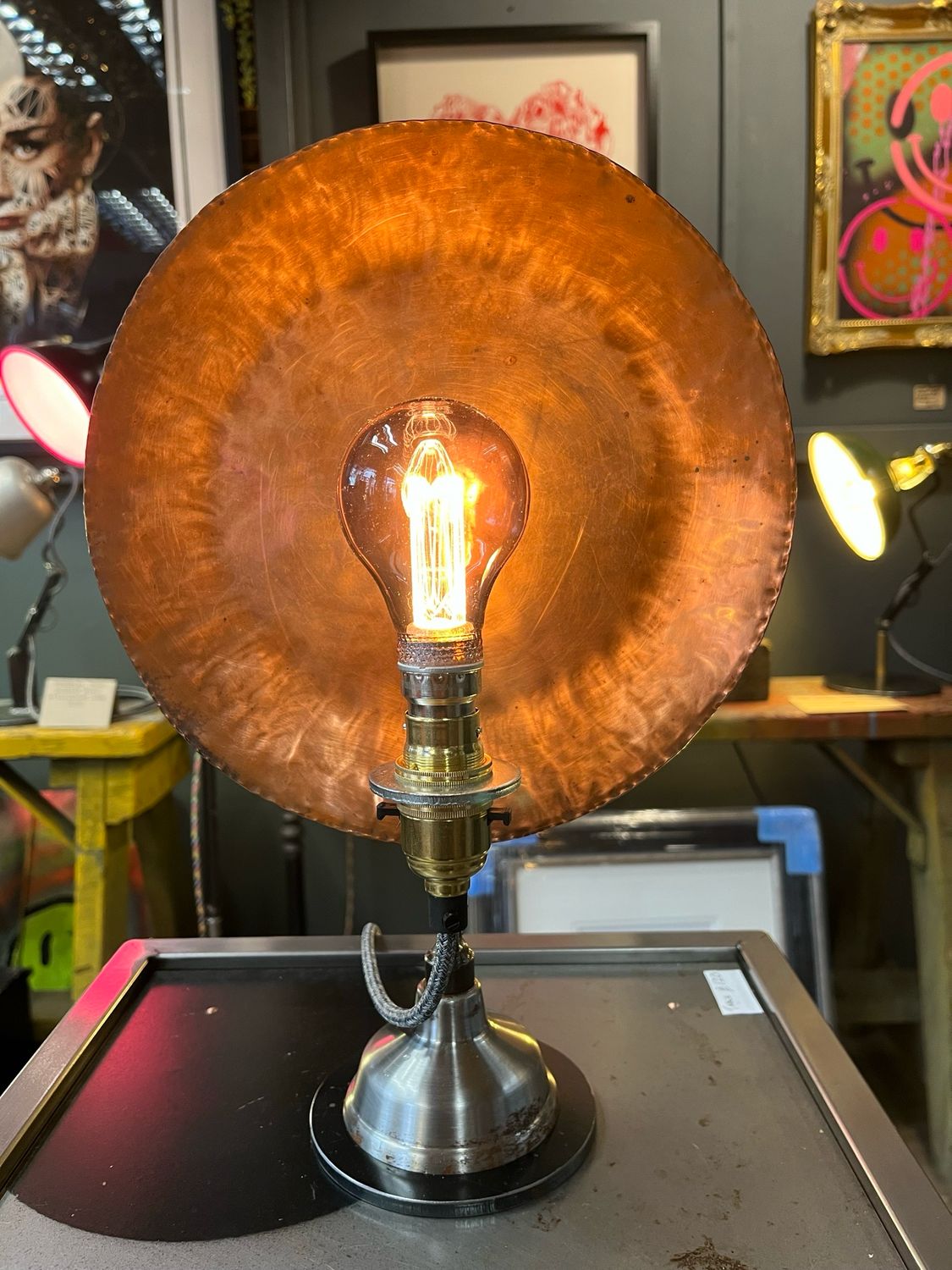 Copper/steel Lamp