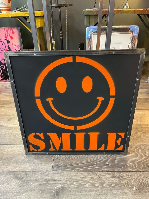 Smiley Art In Angle Iron Frame