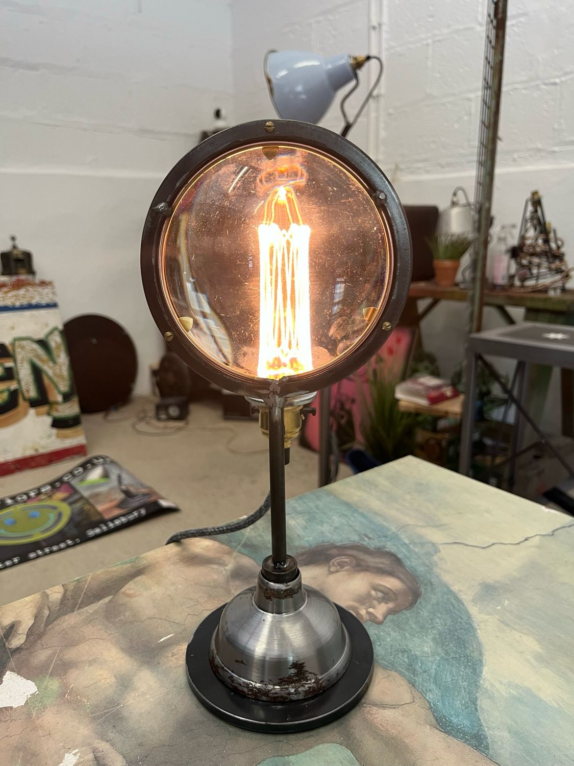 Reclaimed Lens Lamp