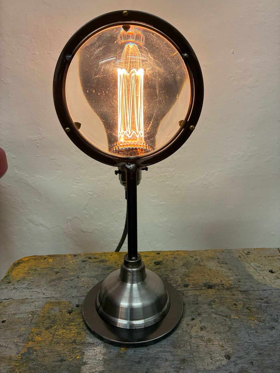Reclaimed Lens Lamp