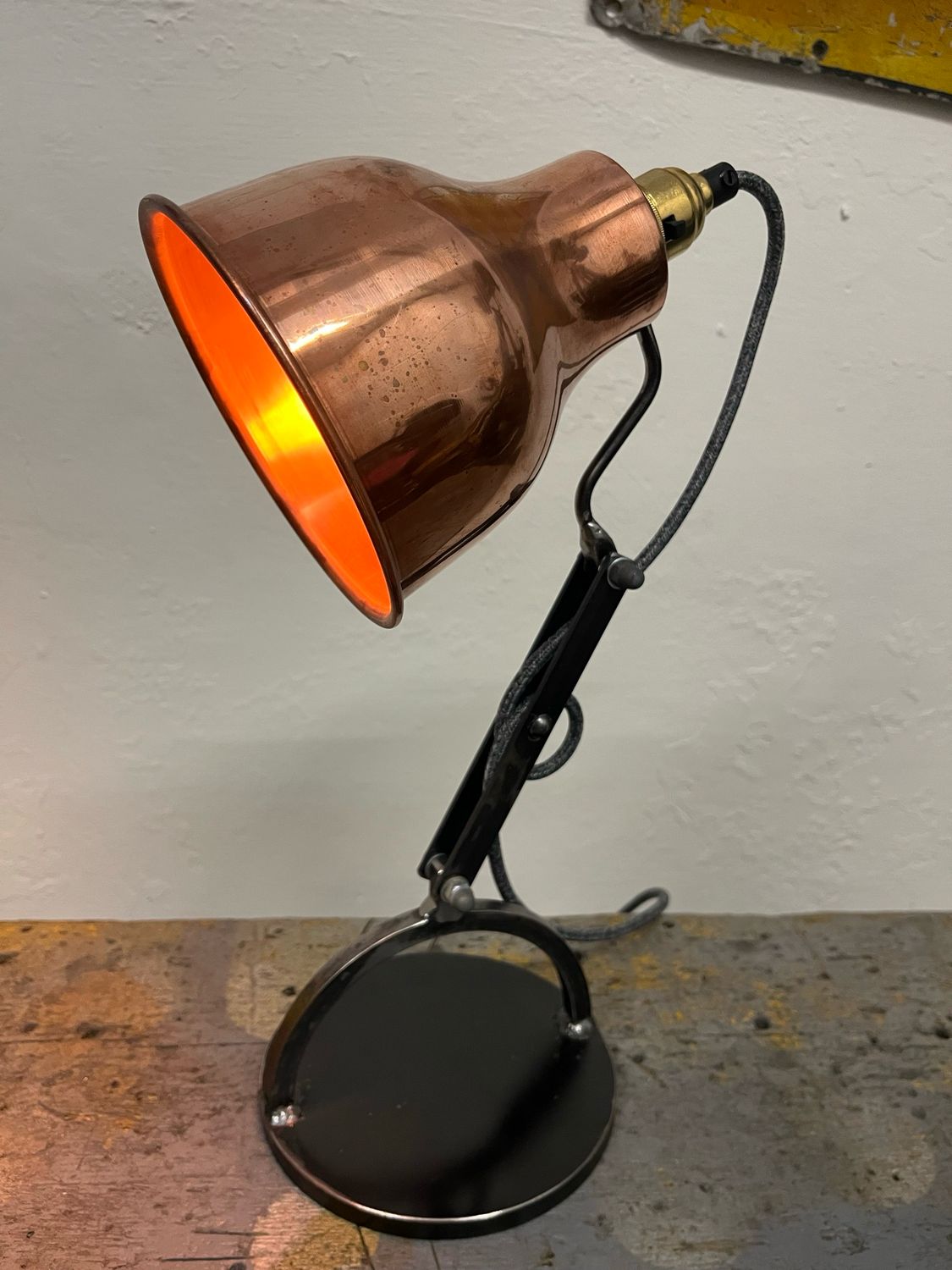 Copper And Steel Industrial Desk Lamp