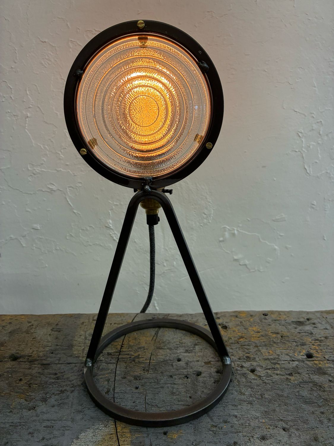 Vintage Fresnel Lens Lamp