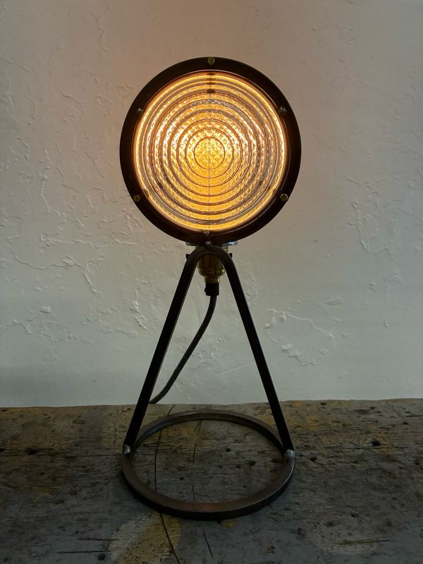 Vintage Fresnel Lens Lamp