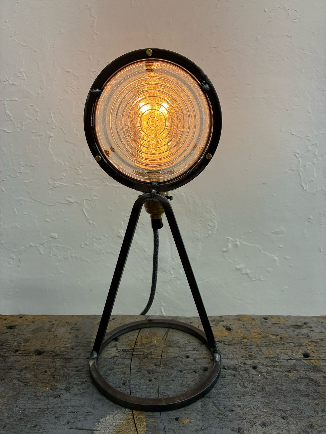 Vintage Fresnel Lens Lamp