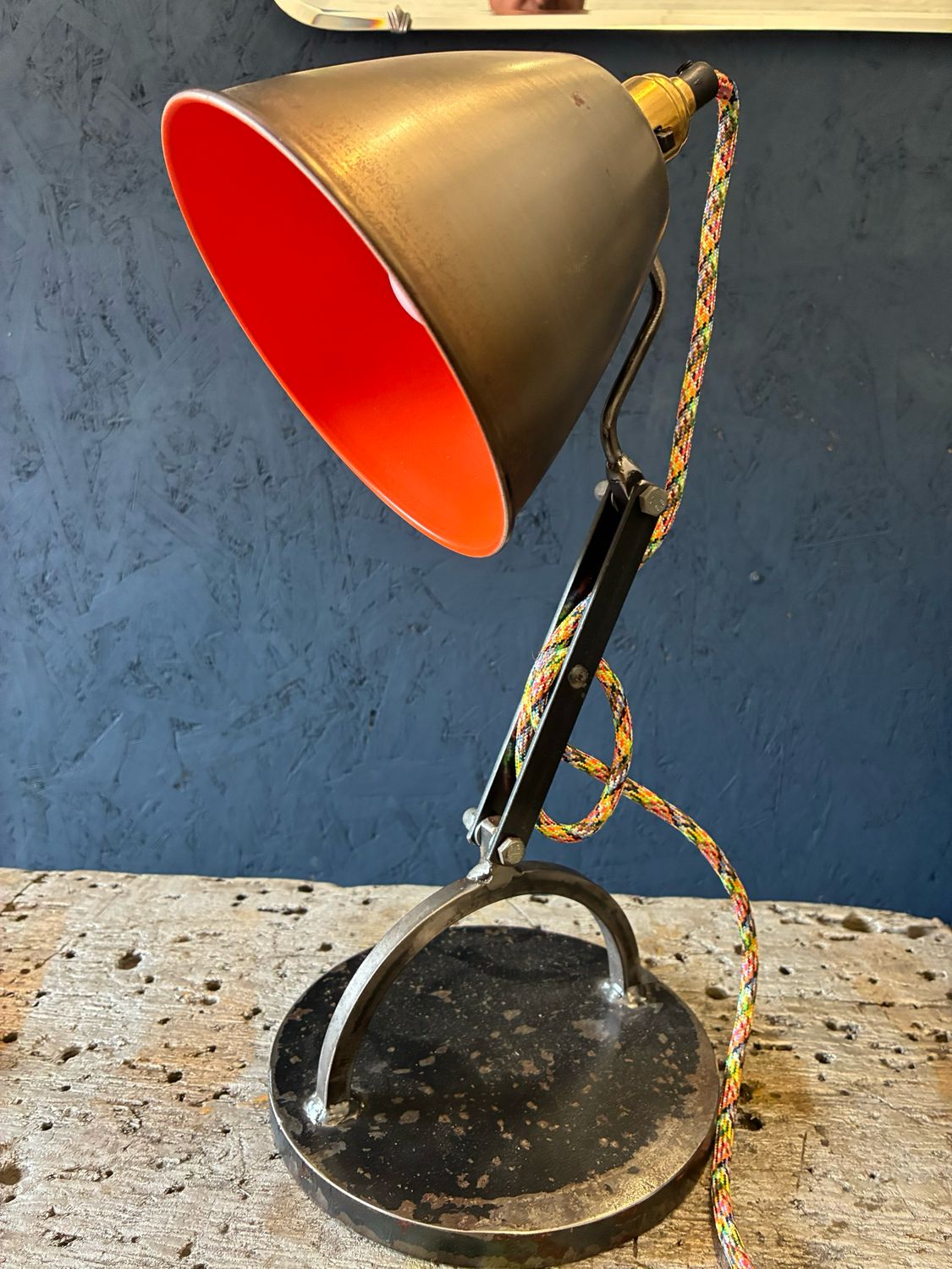 Colour Pop Industrial Desk Lamp (Orange)