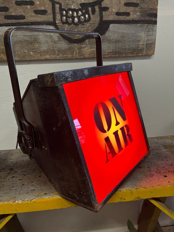 Vintage Stage Lamp With On Air Slide