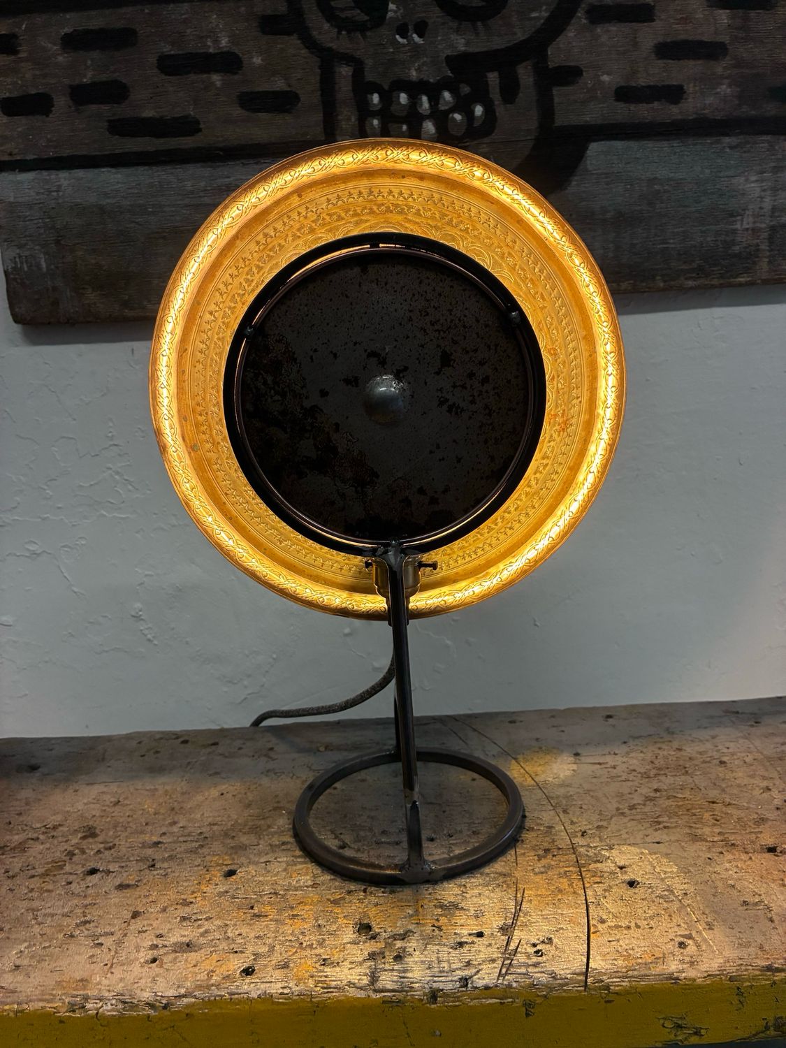 Brass And Steel Eclipse Lamp