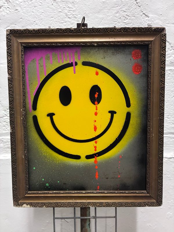Smiley Art In Vintage Frame