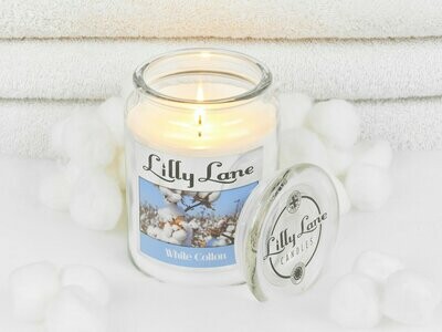 Lilly Lane White Cotton 18oz Jar Candle