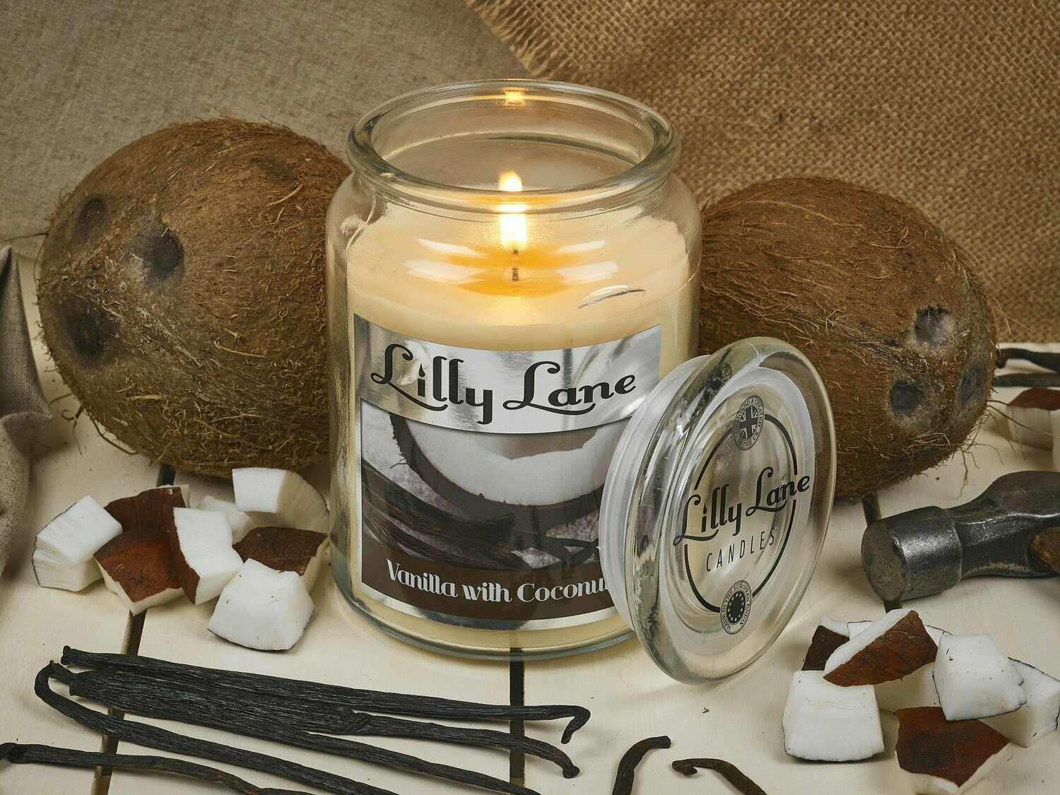 Lilly Lane Vanilla with Coconut 18oz Jar Candle