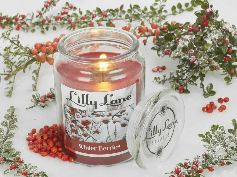 Lilly Lane Winter Berries 18oz Jar Candle