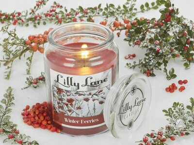 Lilly Lane Winter Berries 18oz Jar Candle