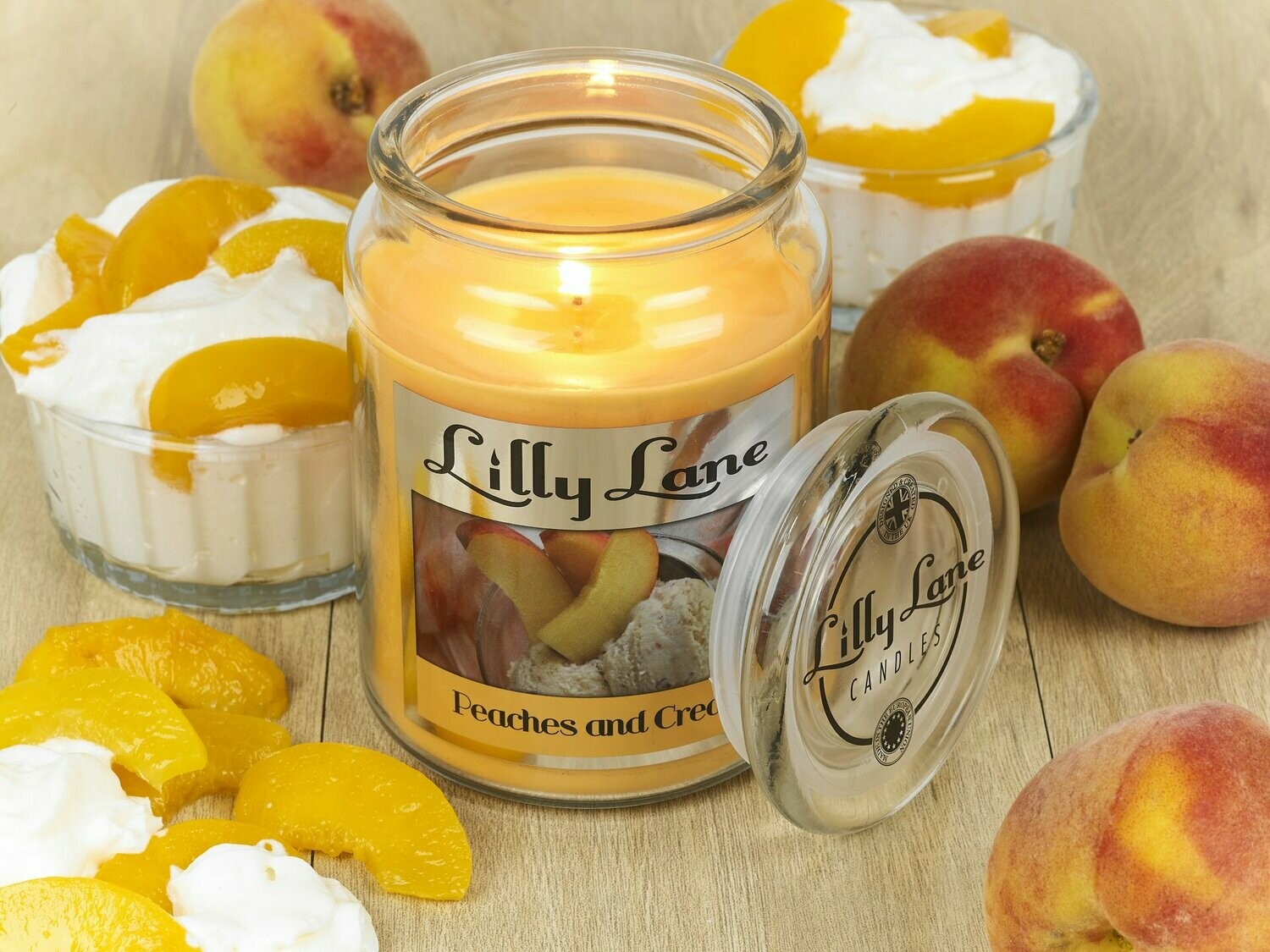 Lilly Lane Peaches and Cream 18oz Jar Candle