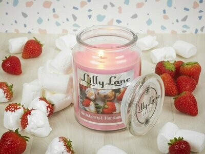 Lilly Lane Strawberry and Marshmallow 18oz Jar Candle