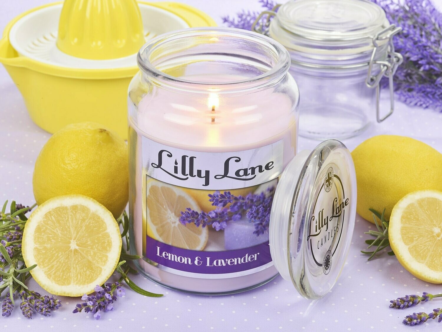 Lilly Lane Lavender and Lemon 18oz Jar Candle Lilly Lane Lavender and Lemon 18oz Jar Candle