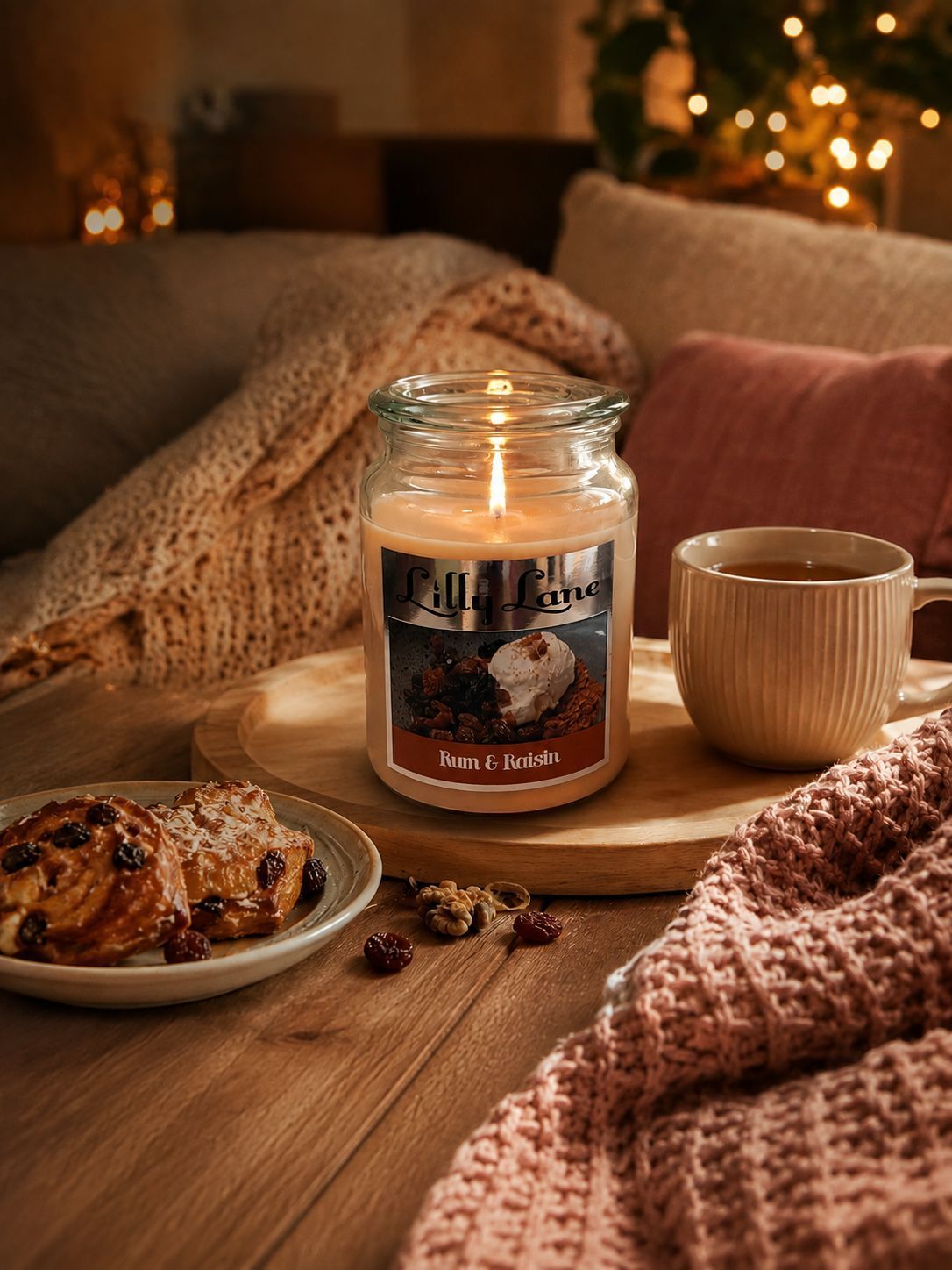 Lilly Lane Rum & Raisin 18oz Jar Candle