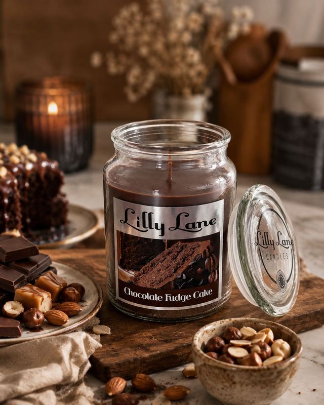 Lilly Lane Chocolate Fudge Cake 18oz Jar Candle