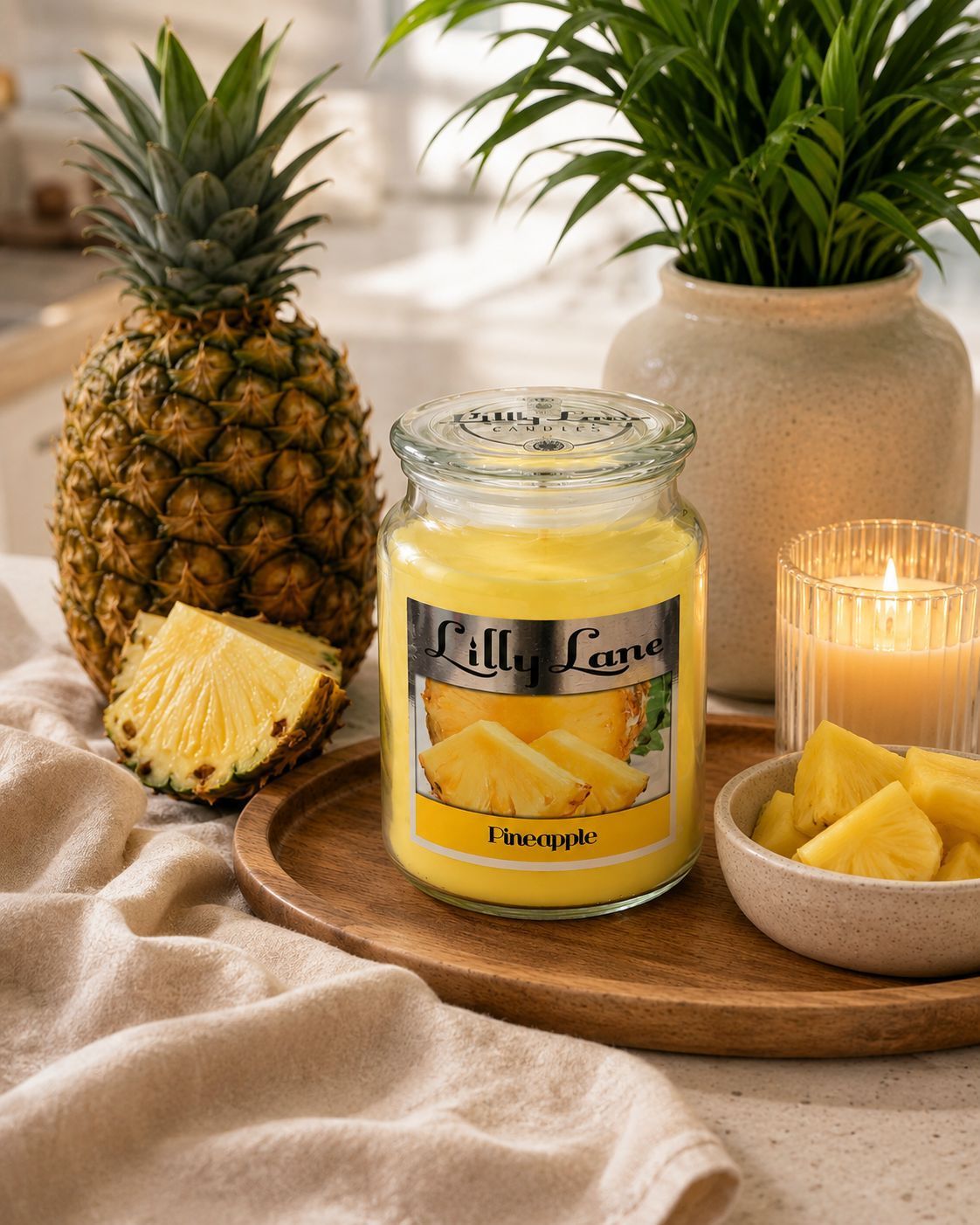 Lilly Lane Pineapple 18oz Jar Candle Lilly Lane Pineapple 18oz Jar Candle